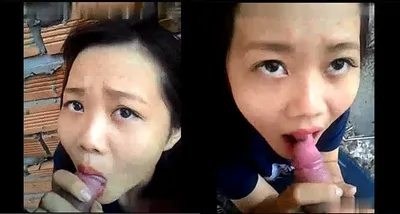 Em người yêu bú cục thịt ở vườn sau nhà